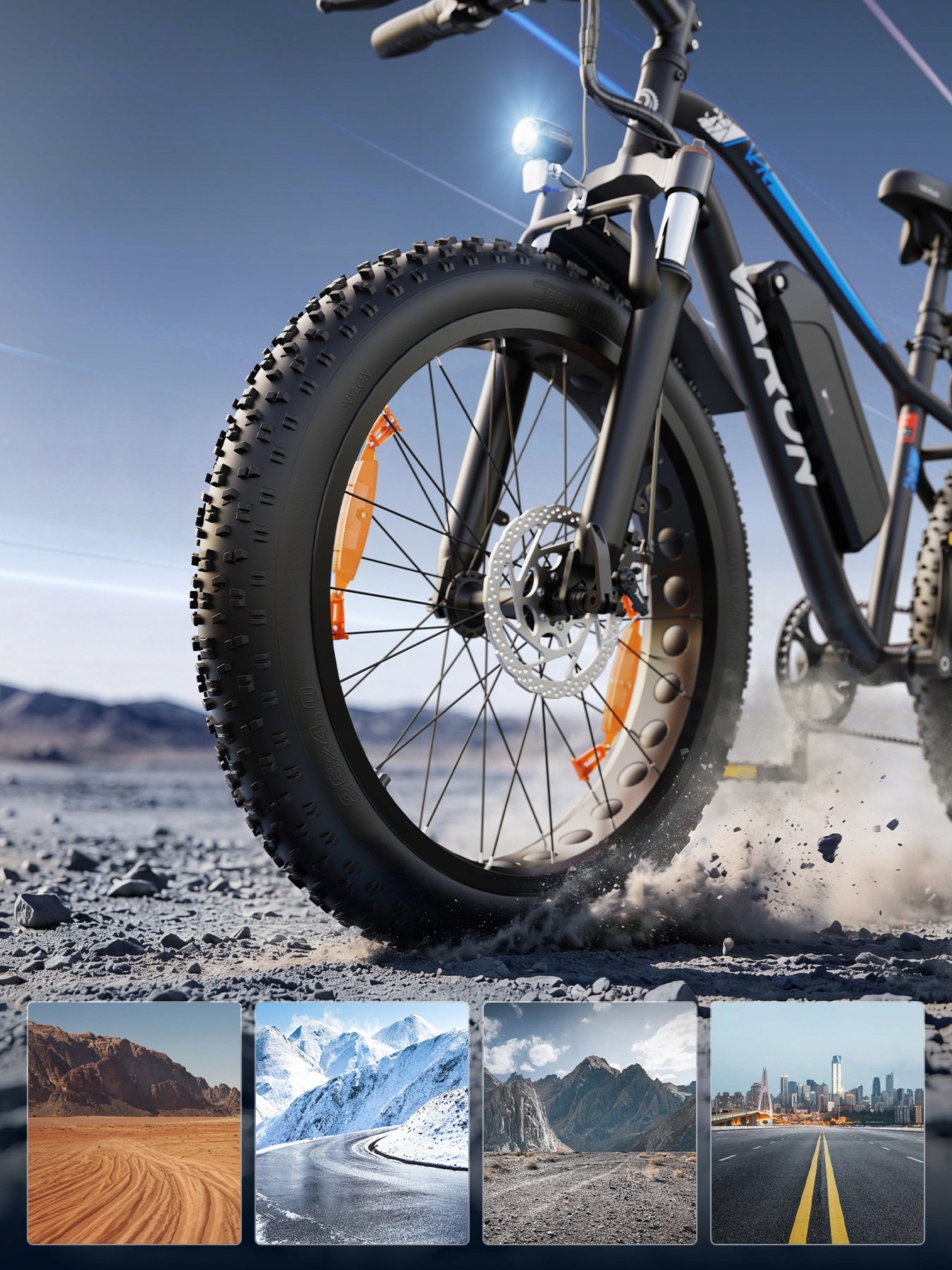Mountain electric bike VARUN 26*4" 48V 13AH 120HP 250W 25KM/H MTB 55NM Brand Varun