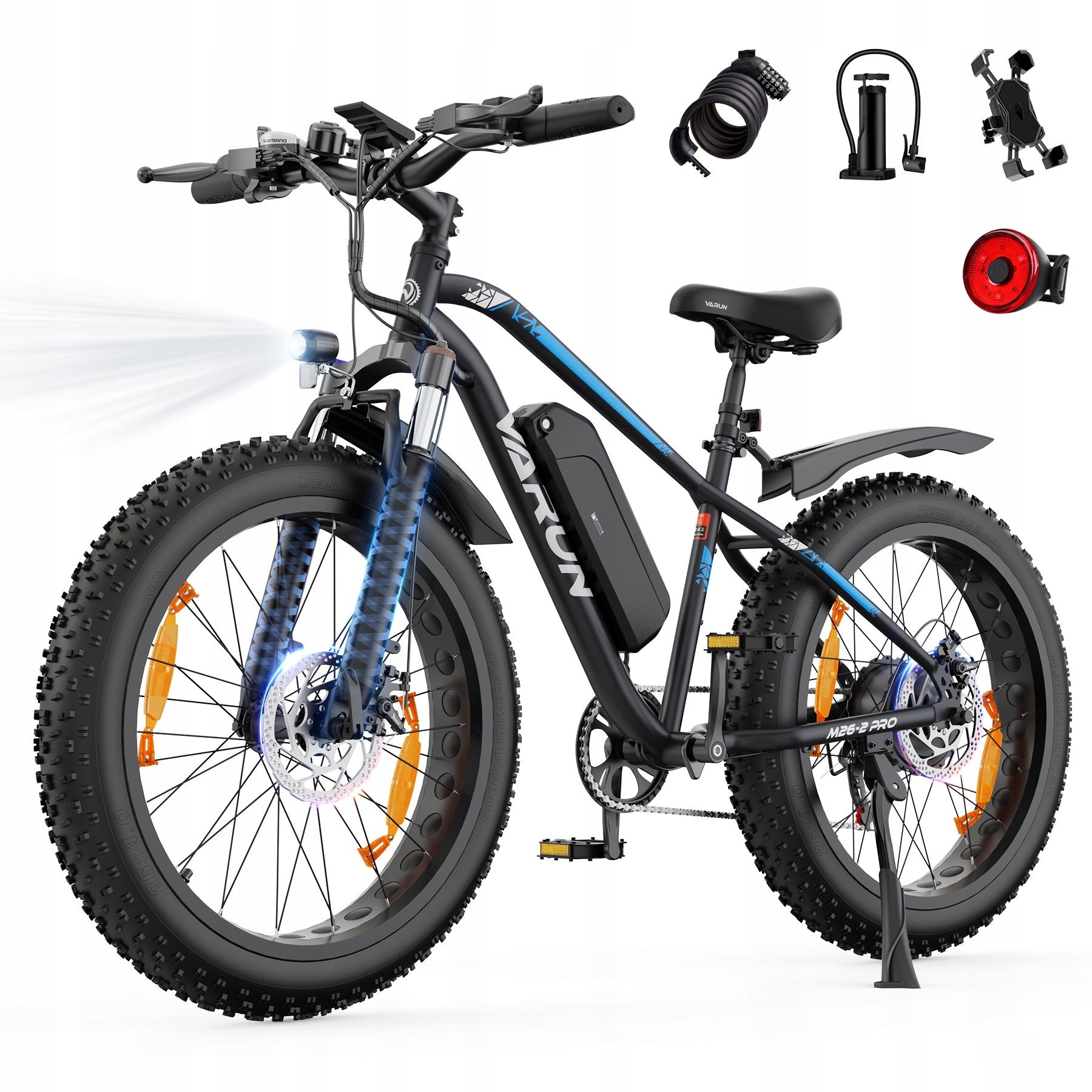Mountain electric bike VARUN 26*4" 48V 13AH 120HP 250W 25KM/H MTB 55NM