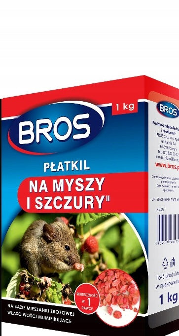 Mouse Poison Rat Rodents BROS Flakes 1kg Effective Mummifying Manufacturer code 1772