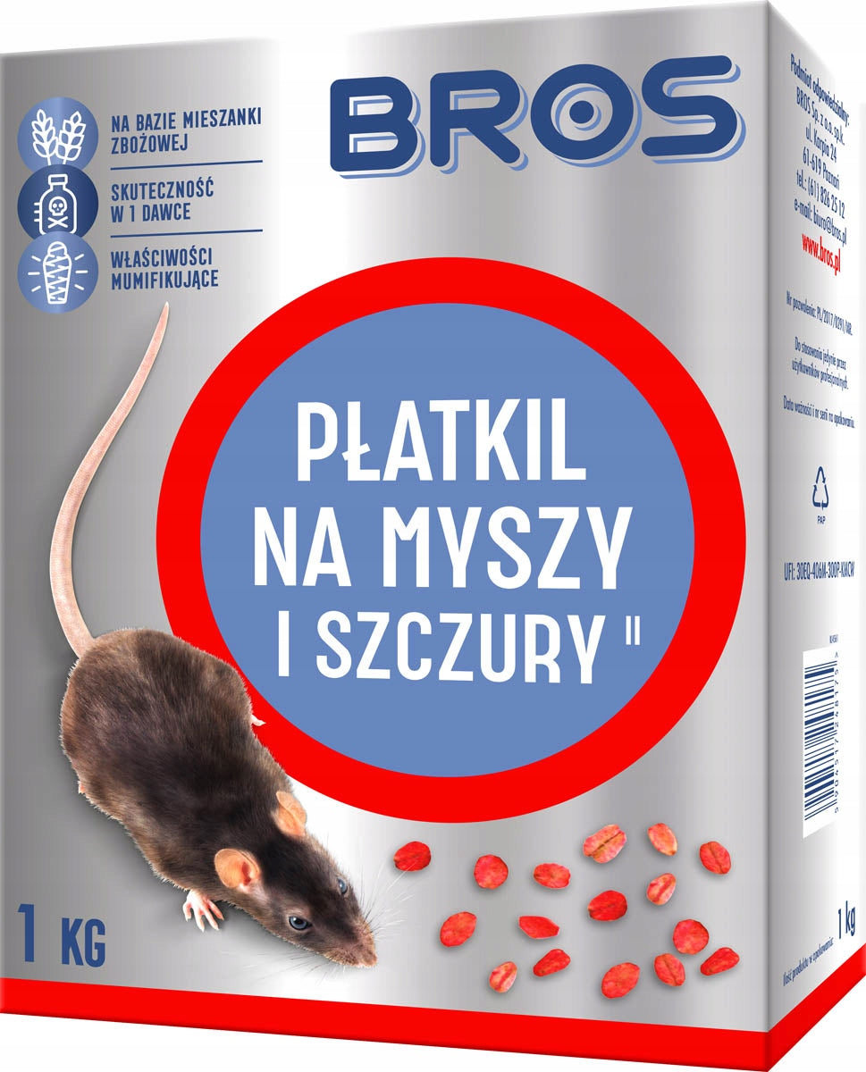 Mouse Poison Rat Rodents BROS Flakes 1kg Effective Mummifying