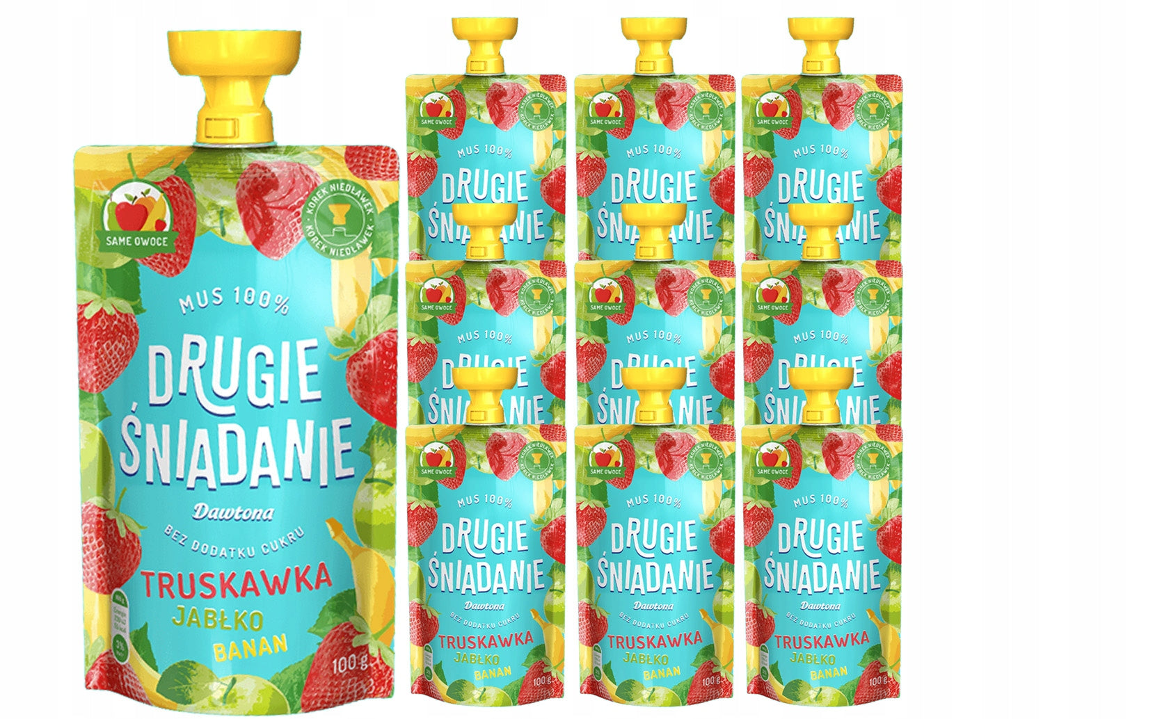 Mousse Fruit strawberry apple banana 10x100 g Dawtona Second breakfast