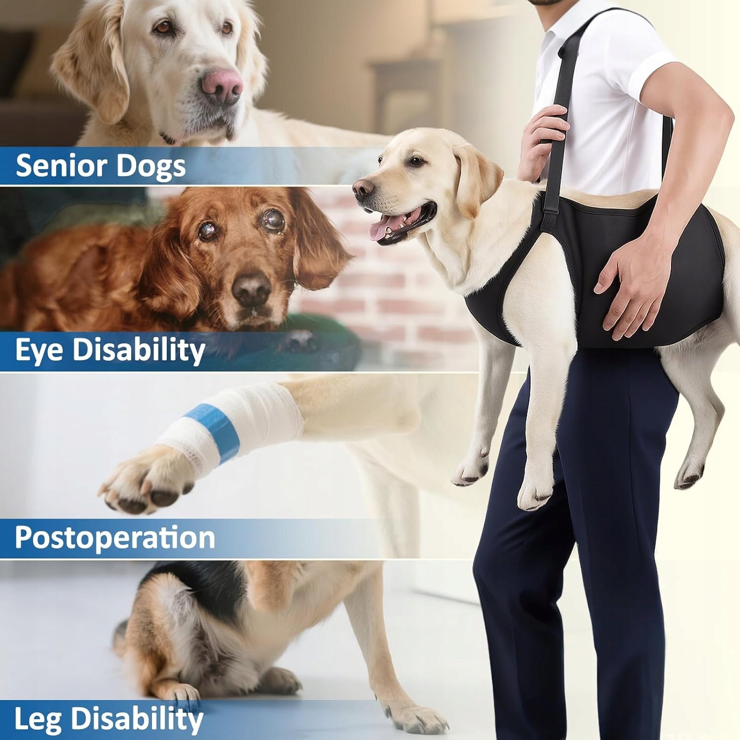 Movement assistance for elderly, injured and disabled dogs, size M Main material nylon