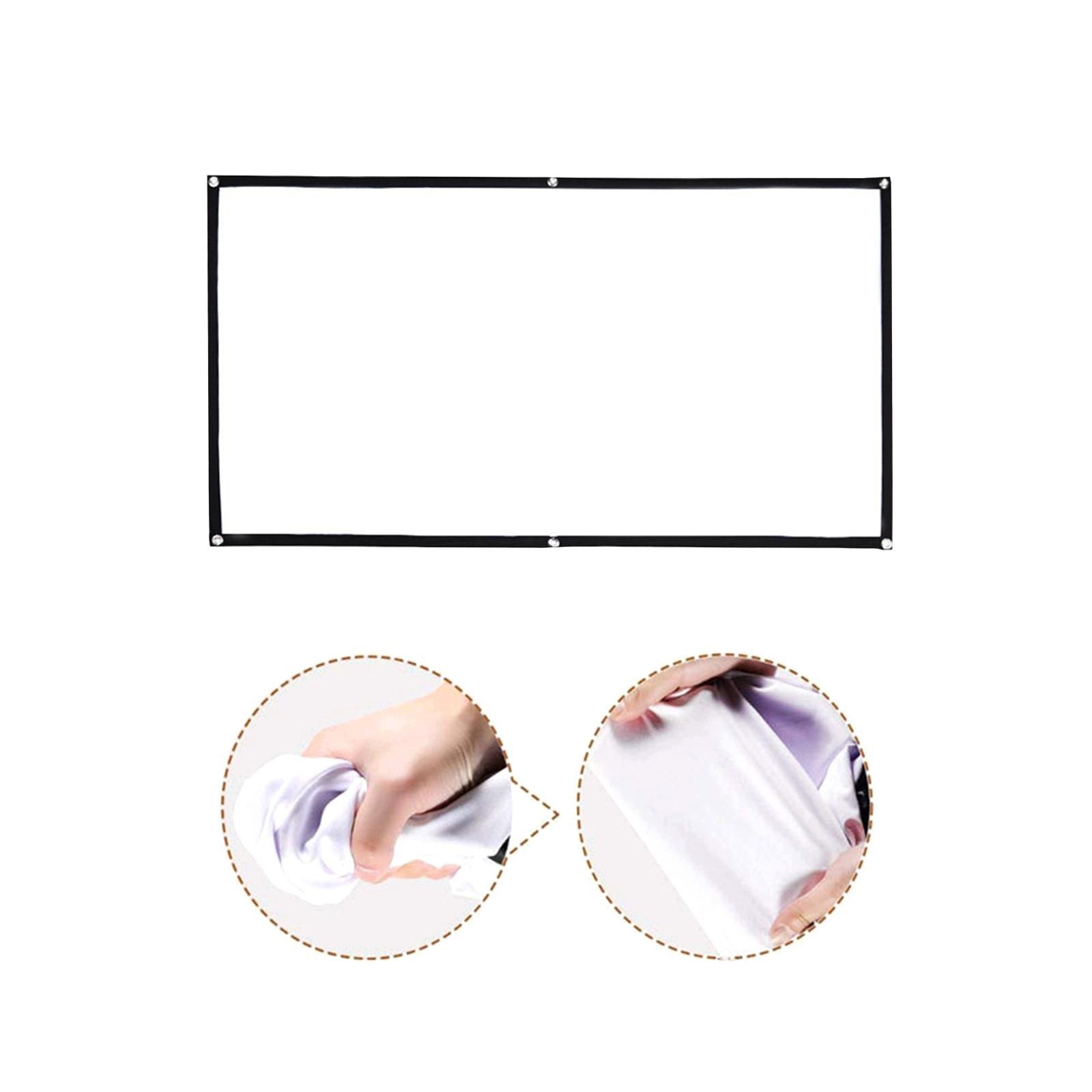 Movie Projector Screen Thickened Easy to Install Portable Anti 1.34x0.75m Brand no brand