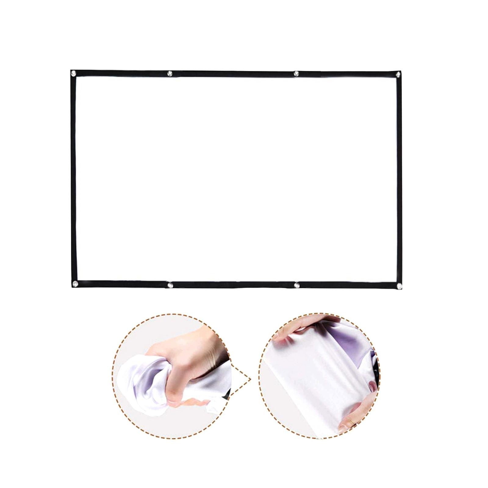 Movie Projector Screen Thickened Foldable White Easy 1.86x1.05m Brand no brand