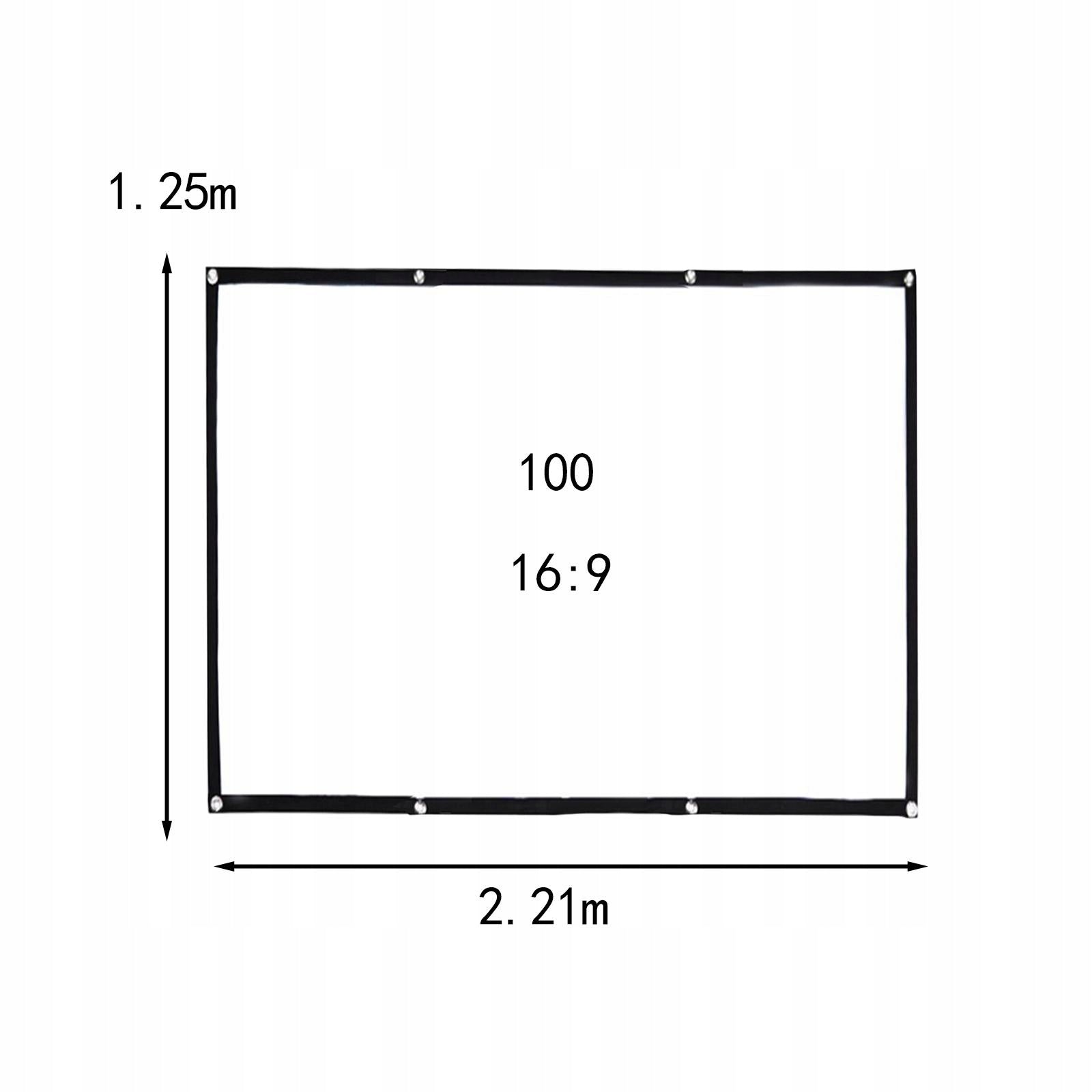 Movie Projector Screen Thickened Portable Easy to Install 2.21x1.25m Packaging status original