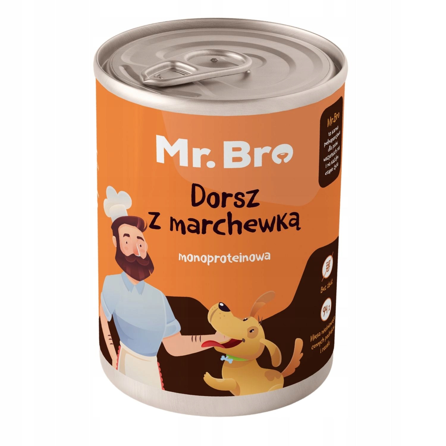Mr. Bro Cod with Carrot 400g - Wet Food for Monoprotein Dogs