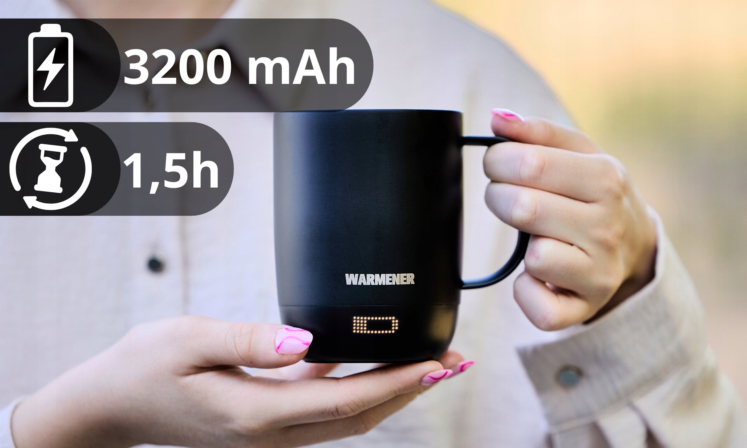 Mug Heated SMART Coffee Warmer Tea Office USB for GIFT Power 18 W