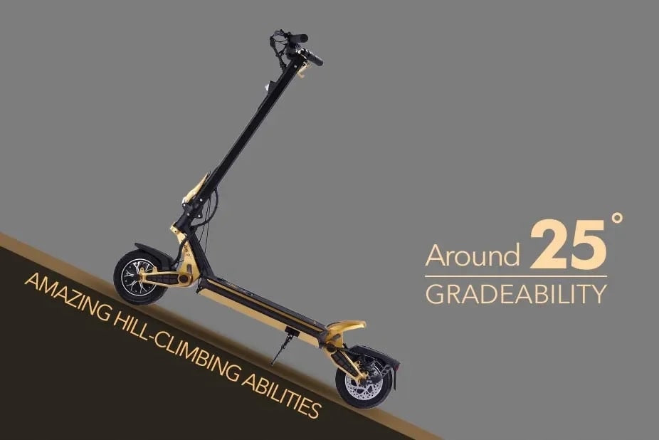 Mukuta 9 Plus black and gold electric scooter with removable battery 1600W Engine power 1600 W