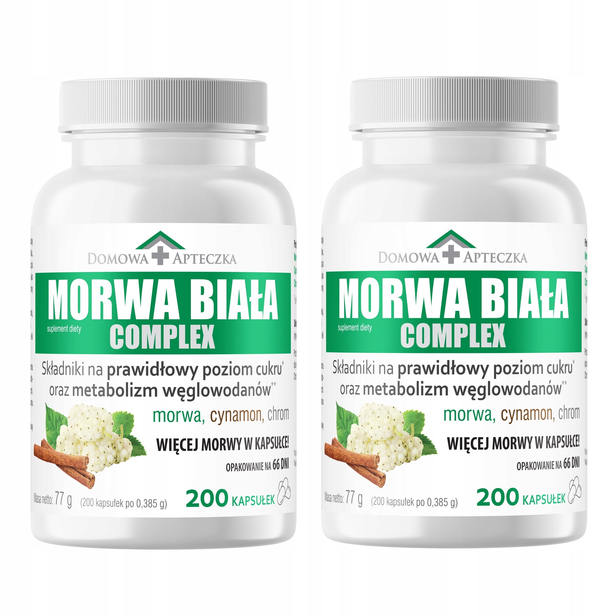 Mulberry White COMPLEX + Cinnamon and Chromium Dietary Supplement SET 400 capsules