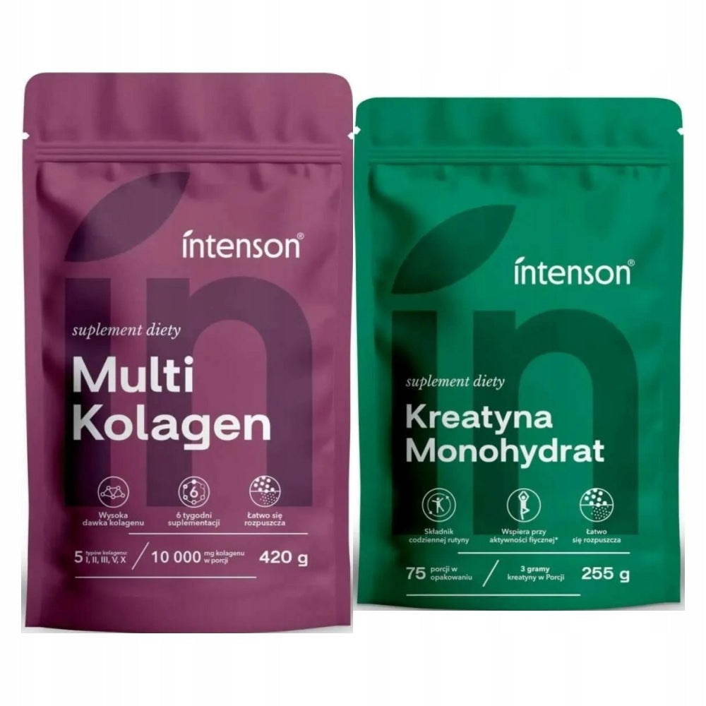 Multi Collagen Pure 420 g + Creatine Monohydrate Pure 255 g - Intenson