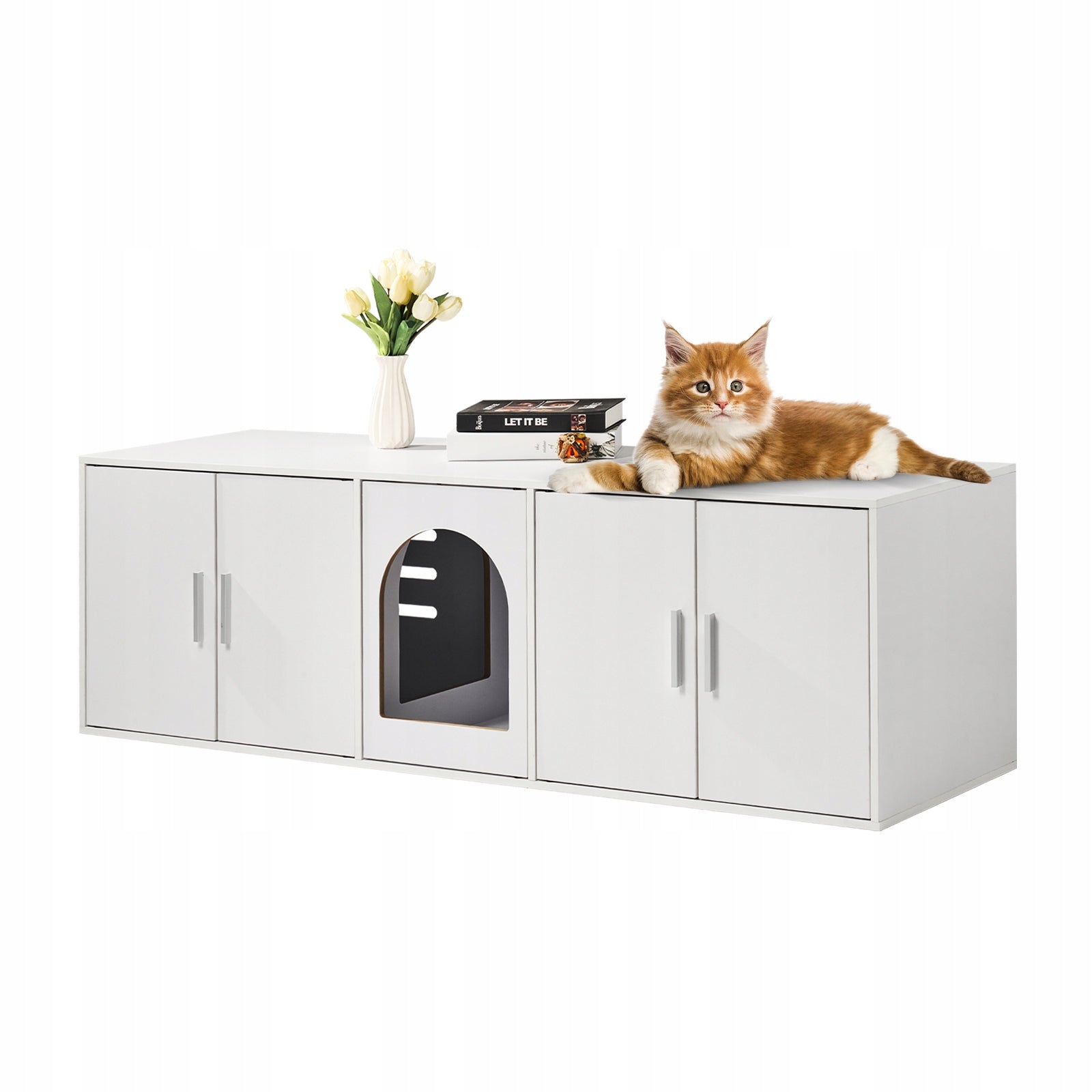 Multi-Door Cat Cuvette Cabinet 1,47x0,46x0,45M White Brand no brand