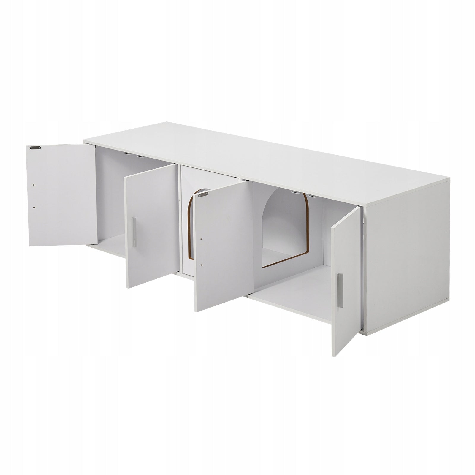 Multi-Door Cat Cuvette Cabinet 1,47x0,46x0,45M White Kind litter scoop bags