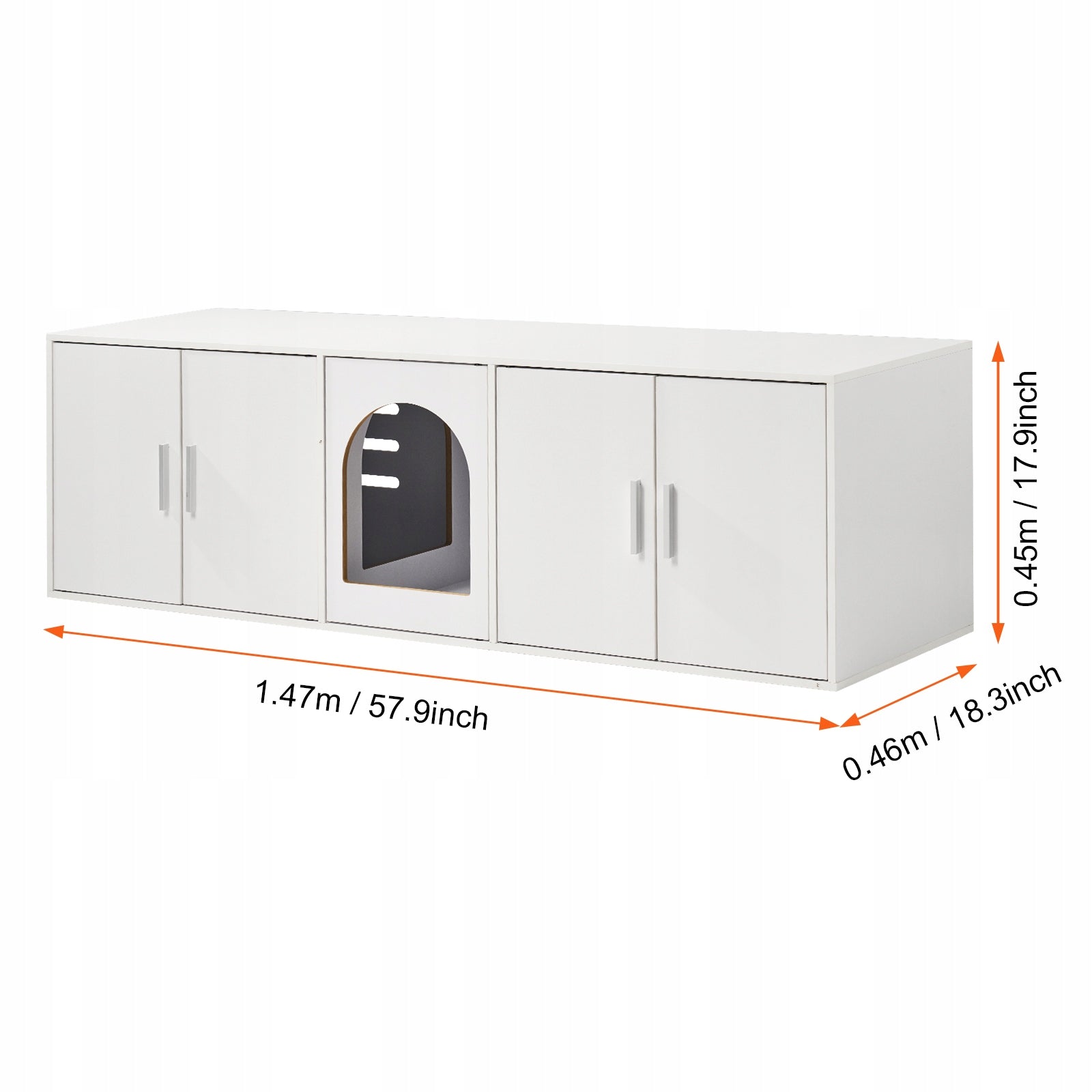 Multi-Door Cat Cuvette Cabinet 1,47x0,46x0,45M White Manufacturer code JSDMMSPWQ5