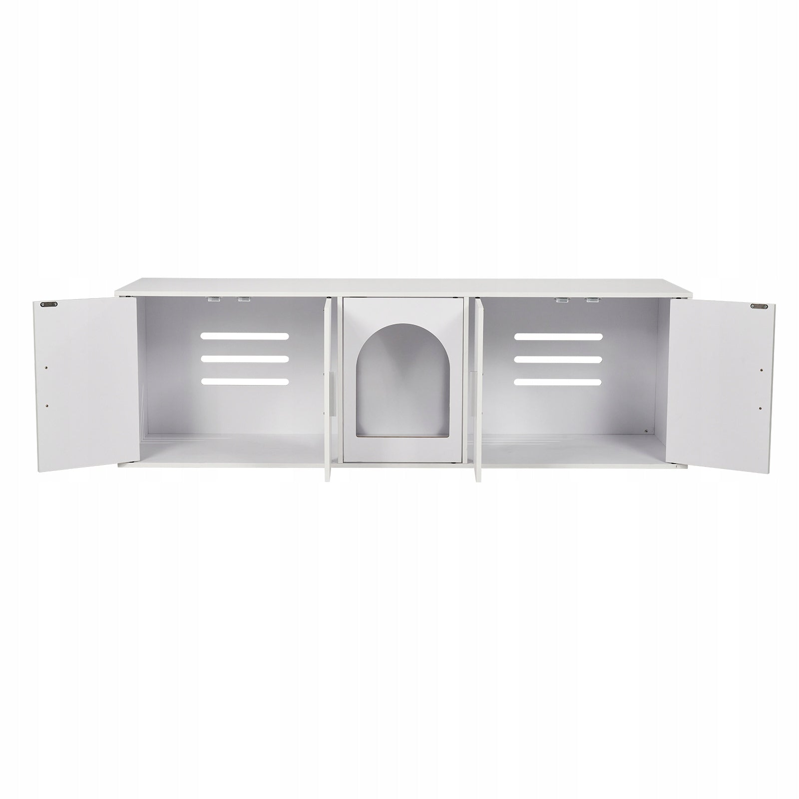 Multi-Door Cat Cuvette Cabinet 1,47x0,46x0,45M White