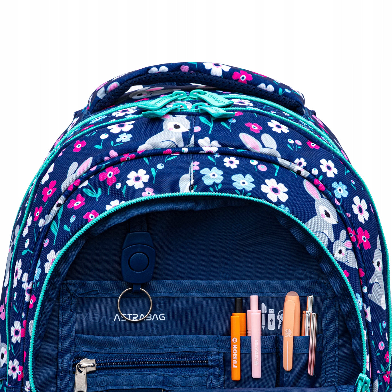 Multi-chamber school backpack AstraBag rabbit for girls Manufacturer code 502025008