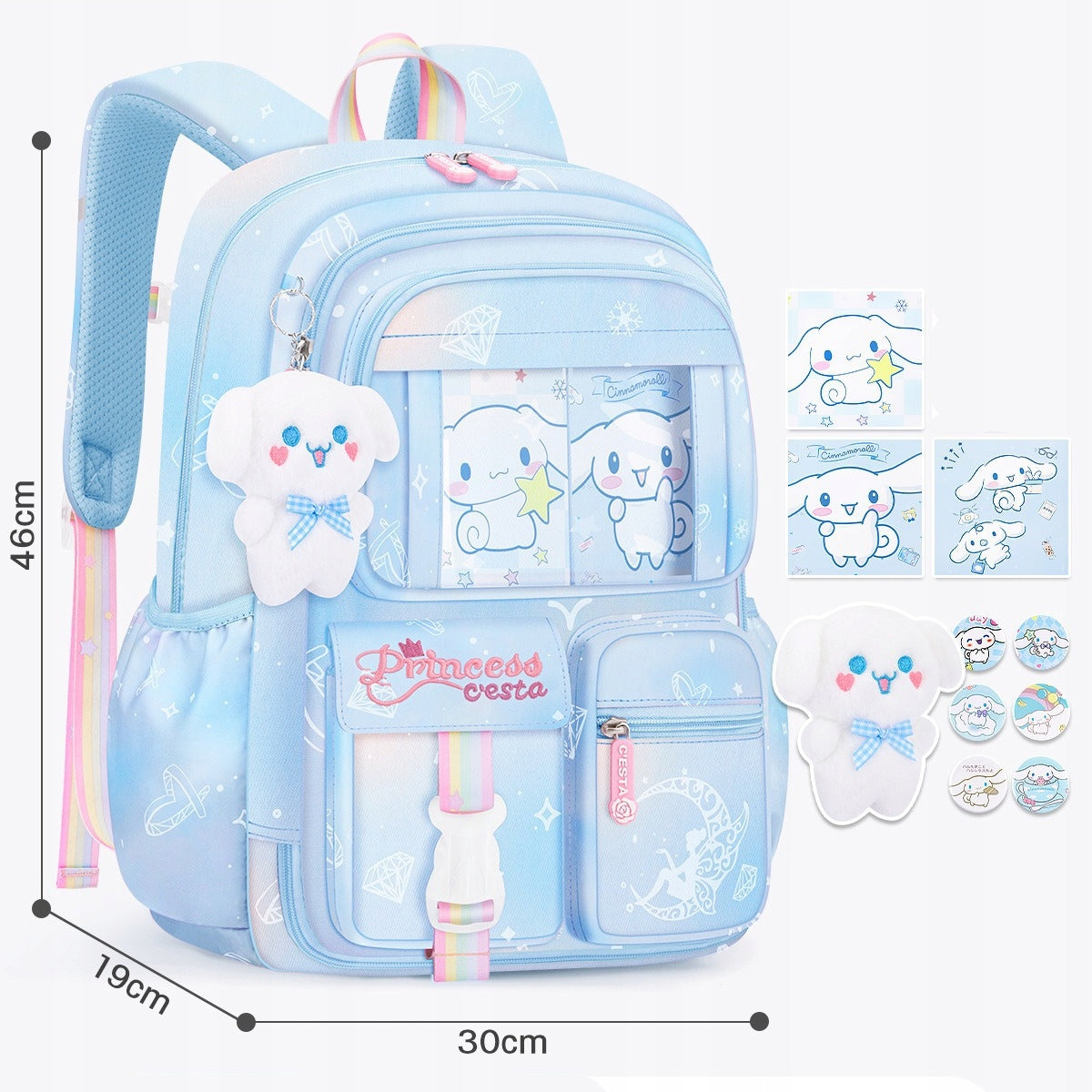 Multi-chamber school backpack Cinnamoroll Classes 3-9,46*32*18 cm