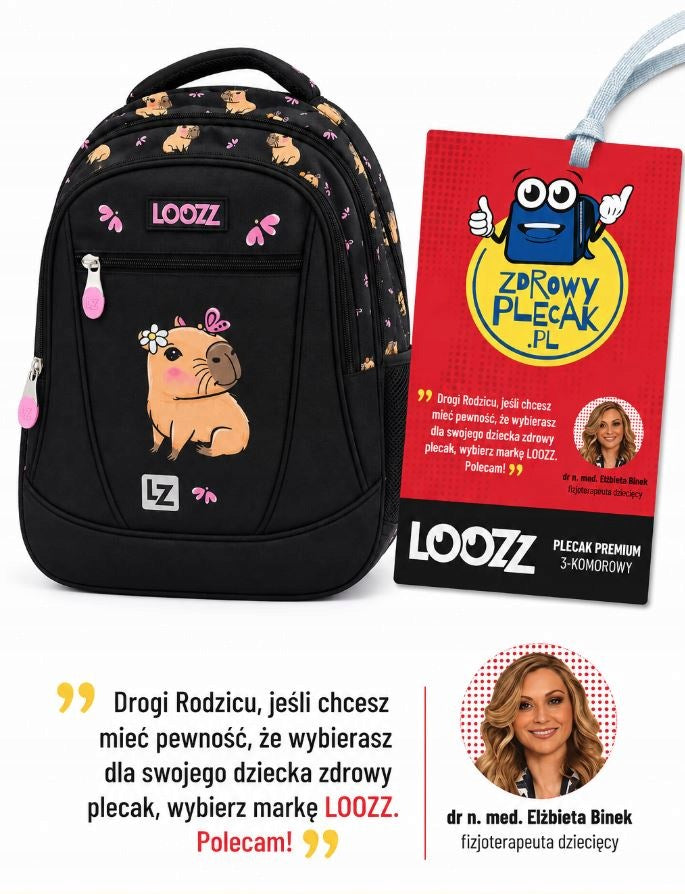 Multi-chamber school backpack LOOZZ multicolor KAPIBARA Brand LOOZZ
