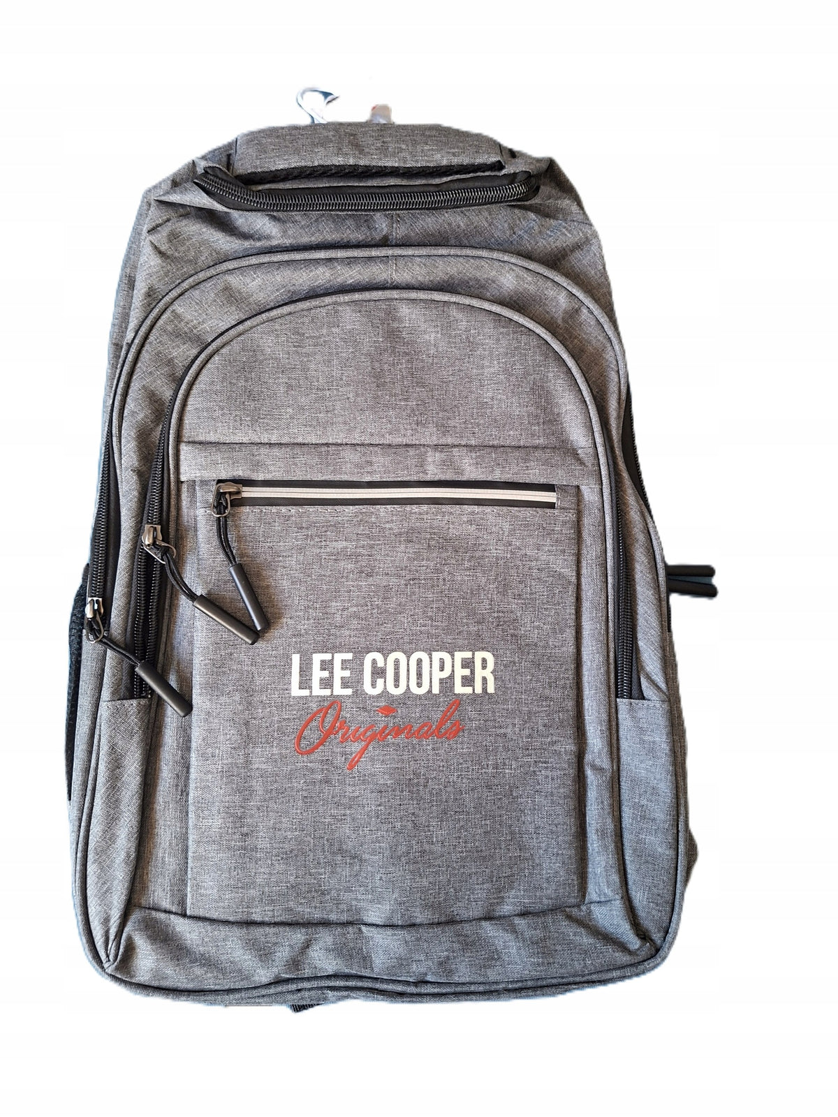 Multi-chamber school backpack Lee Cooper shades of gray and silver