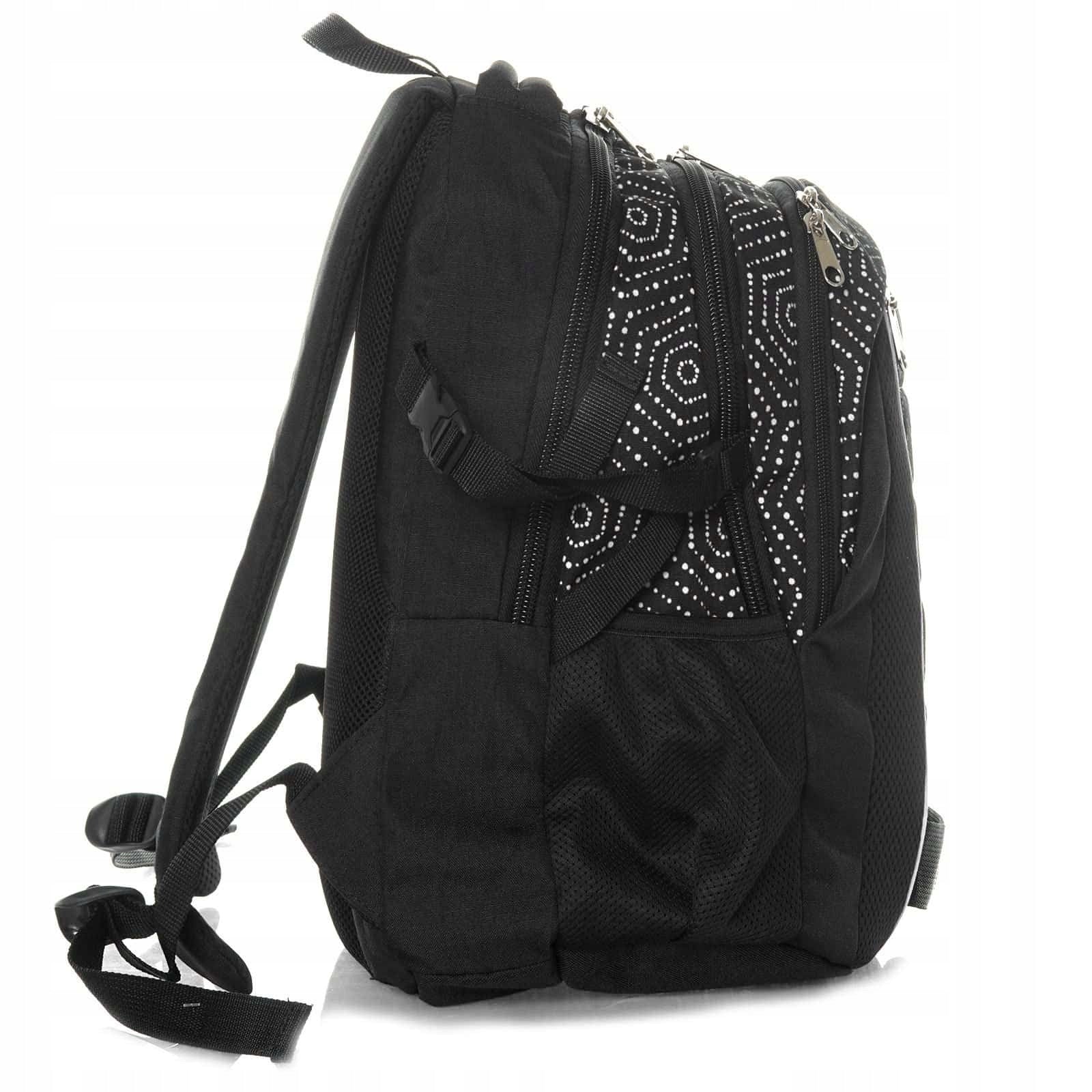 Multi-chamber school backpack ROOMSTER white, black 25 l Type multi compartment