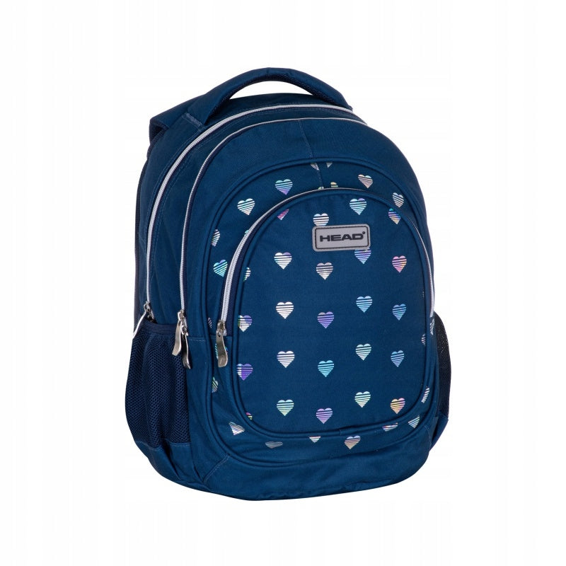Multi compartment school backpack Head blue HOLO EFFECT SPLASH HEARTS EAN (GTIN) 5901137196848