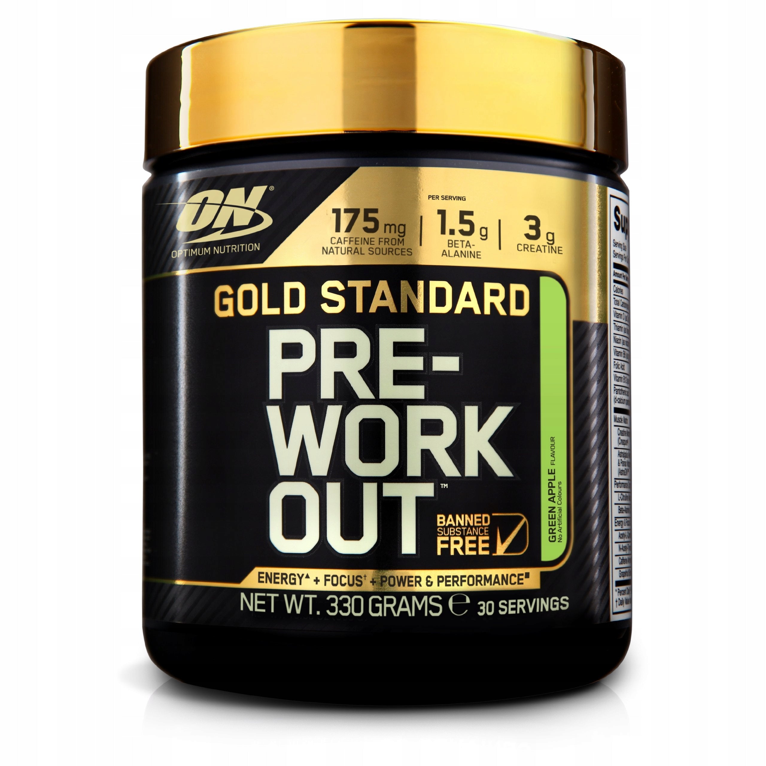 Multicomponent supplement Pre Workout Optimum Nutrition powder 330g Apple