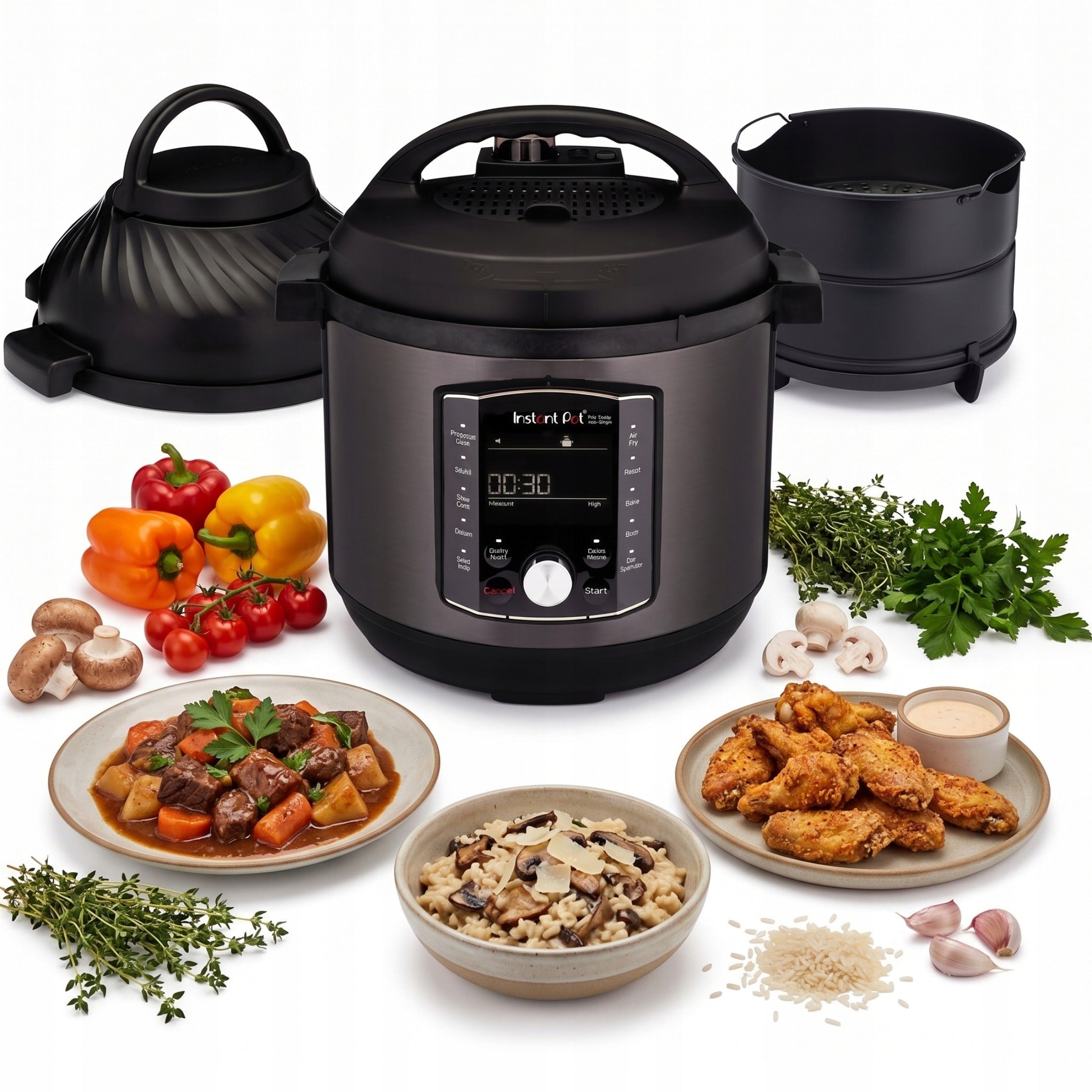 Multicooker INSTANT POT PRO CRISP Air Fry 7,6 L Pressure Cooker 11w1 1500W Black