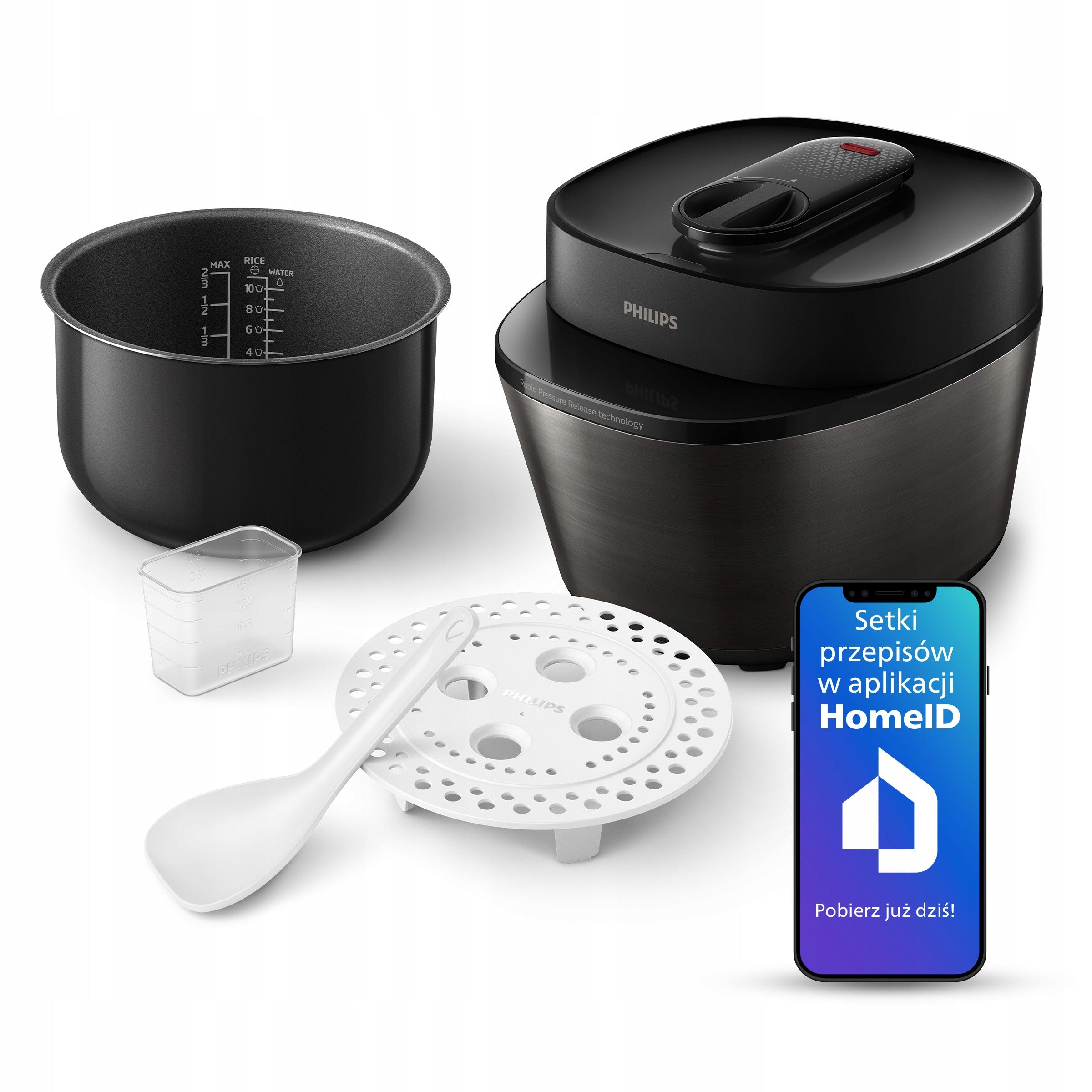Multicooker for steaming Philips HD2151/40 1000W LCD Timer black
