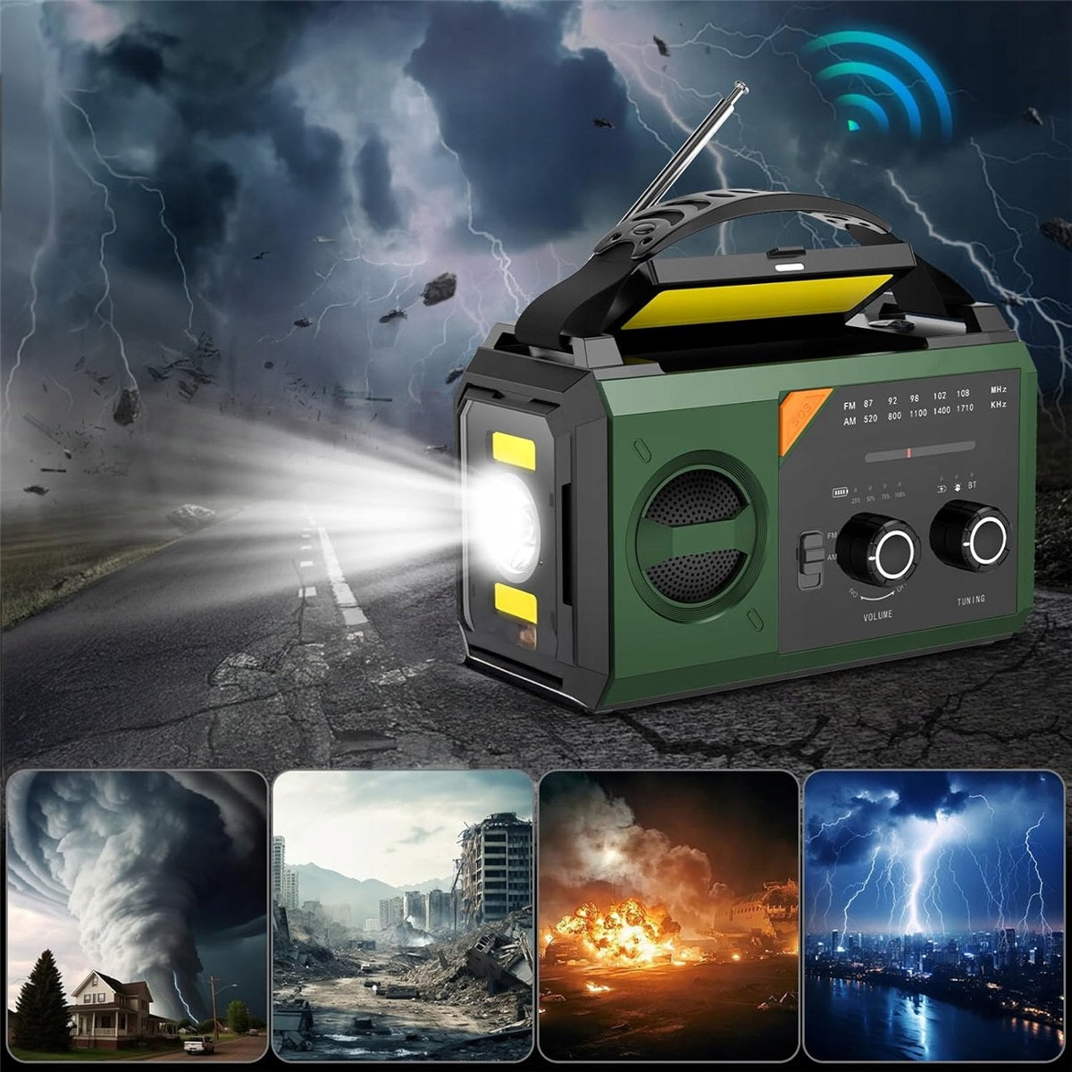Multifunction radio with Bluetooth 5.3 and 20000mAh solar panel Brand Bedee