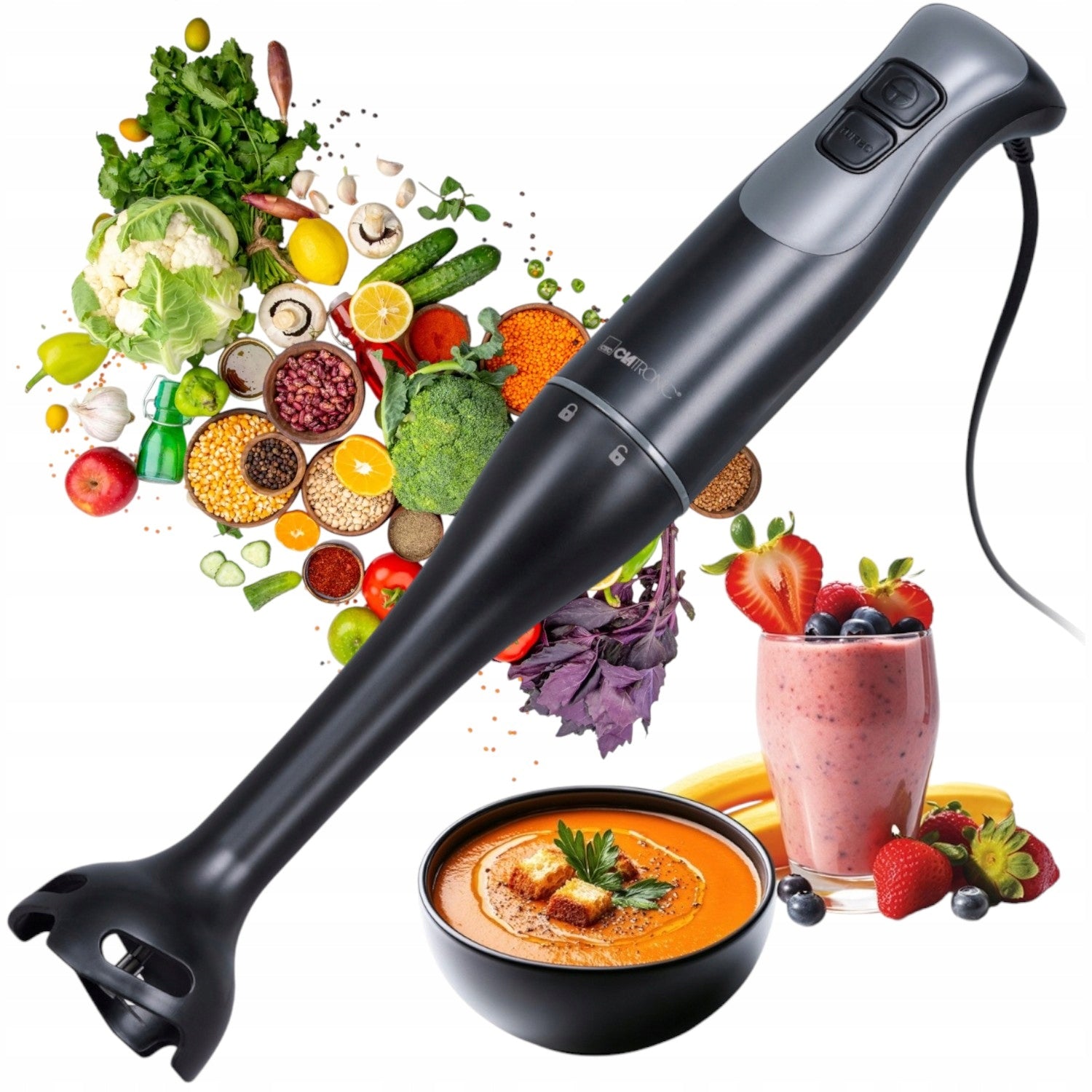 Multifunctional BLENDER HANDHELD Mixer Robot TURBO SHREDDER + Accessories