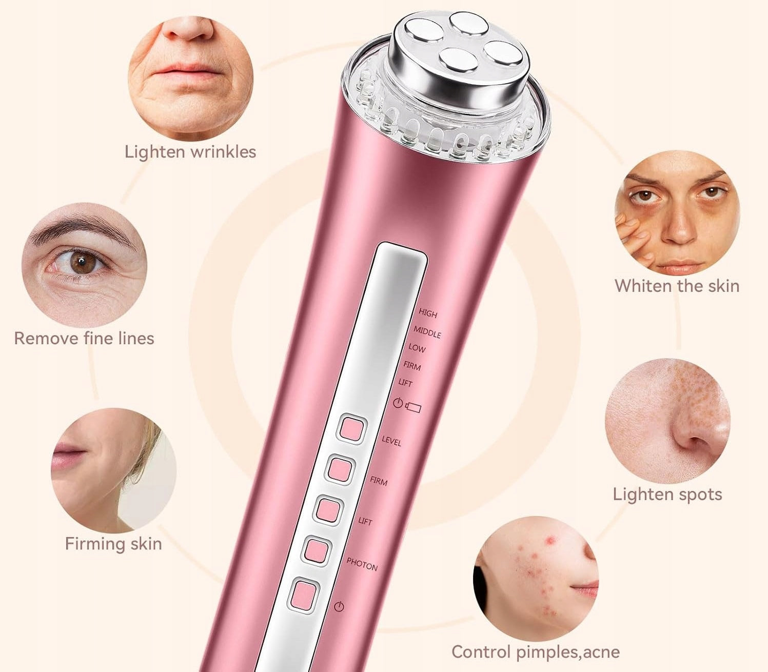 Multifunctional Face Care Device RF EMS LED Ultrasound Brand no brand
