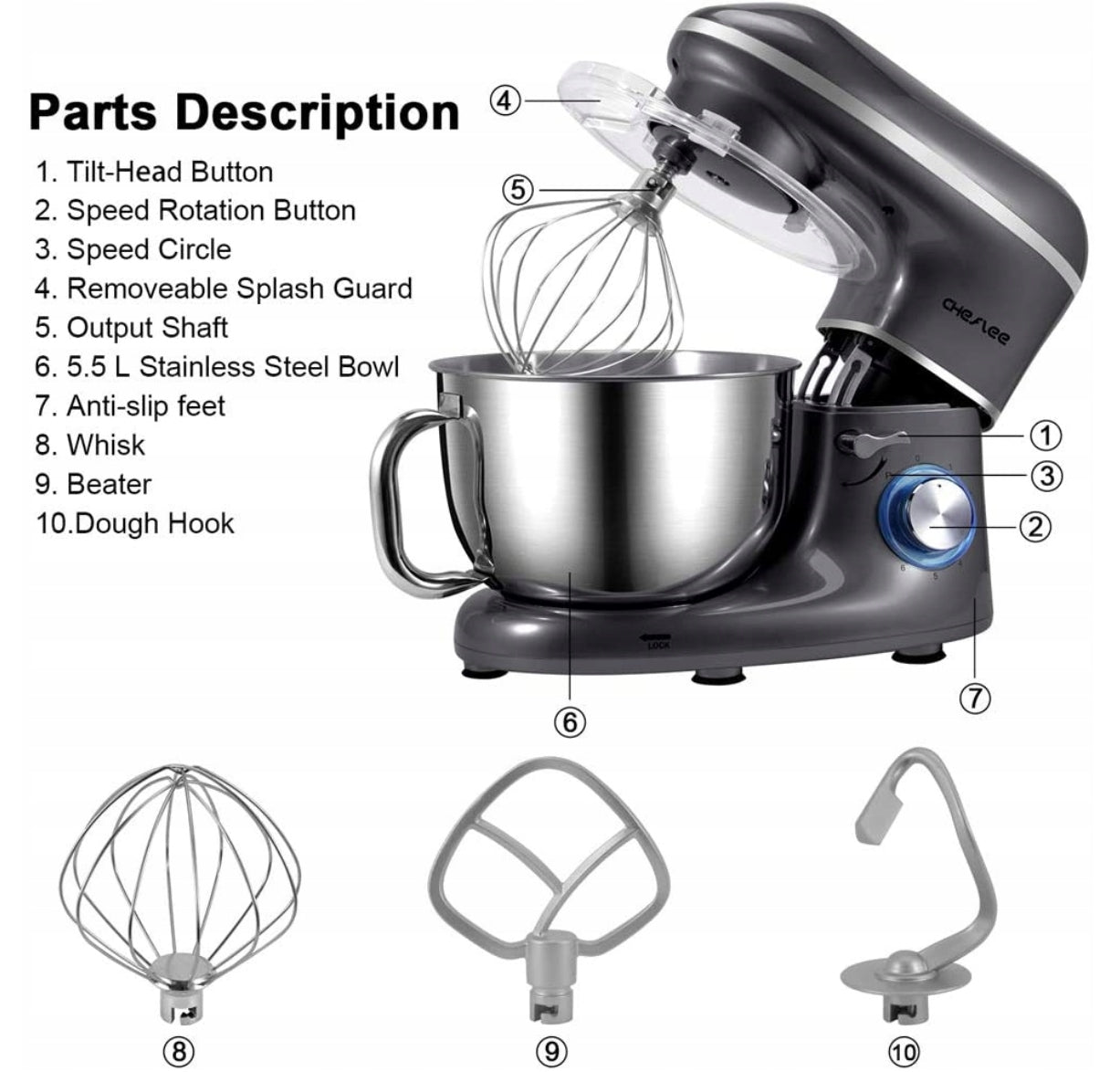 Multifunctional Food Processor Cheflee 1500 W Manufacturer code SM-1504N