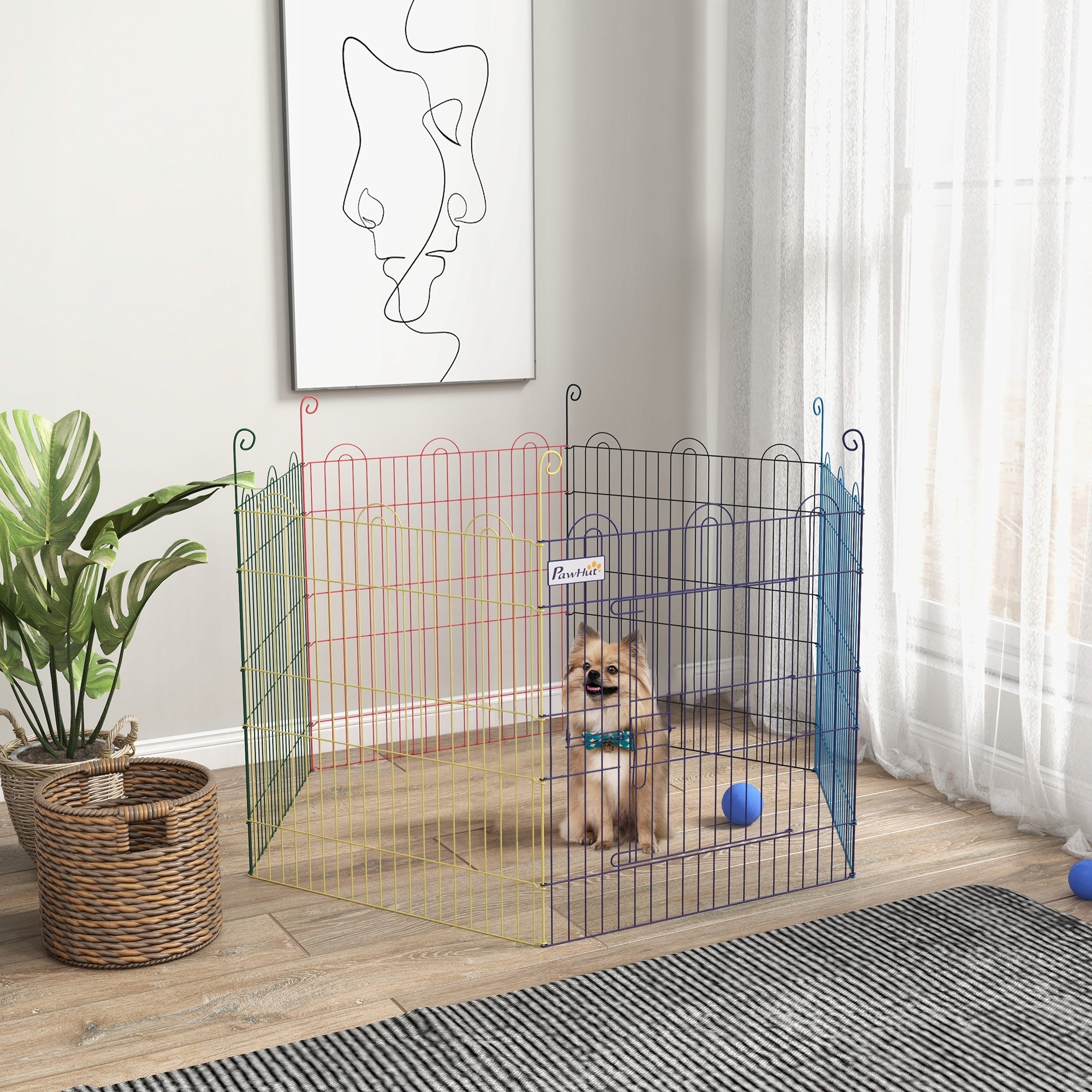 Multifunctional Puppy Runway, Modular Design, Closure, Metal Length 120 cm