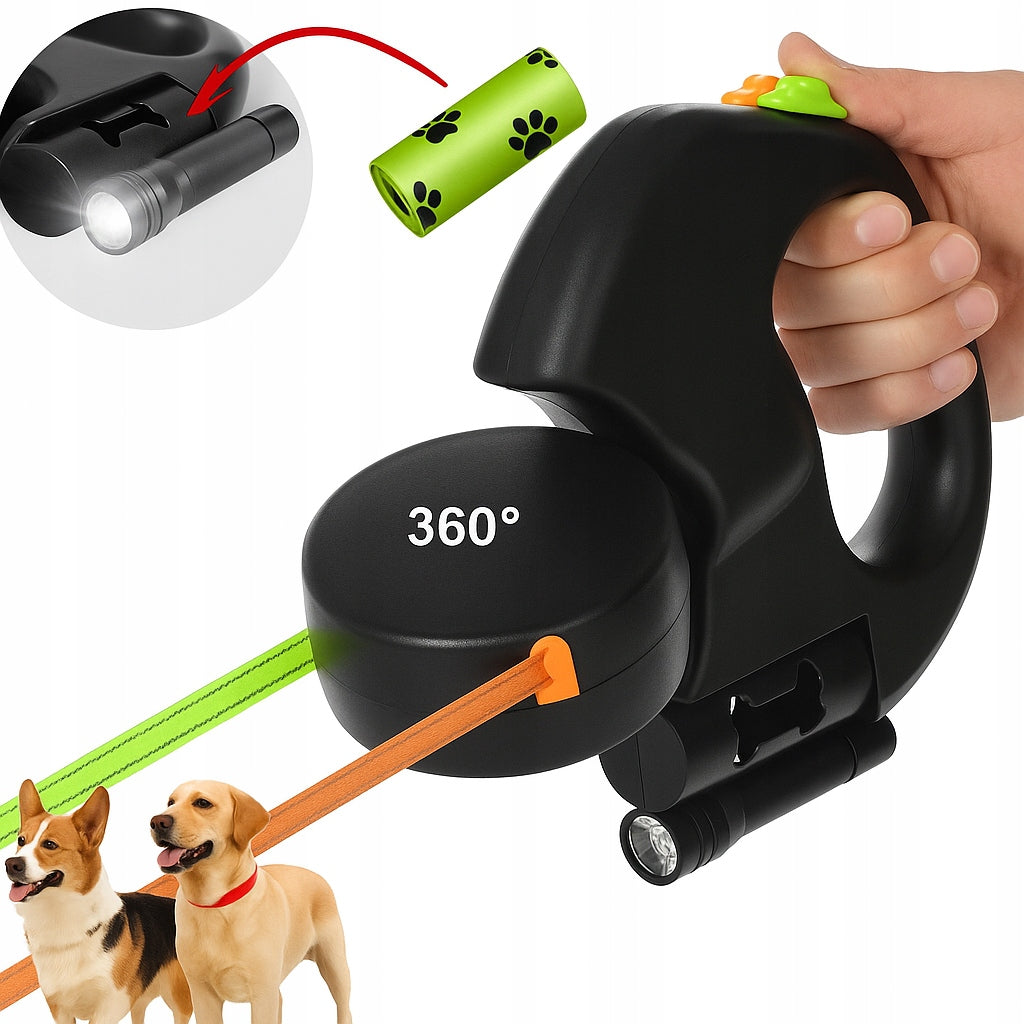 Multifunctional automatic leash for two dogs, cats with flashlight + FREEBIE Brand no brand