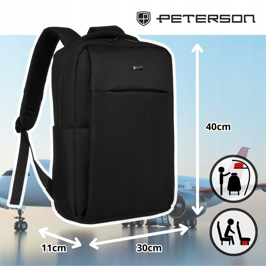 Multifunctional backpack PETERSON for work on the go laptop USB port Brand Peterson
