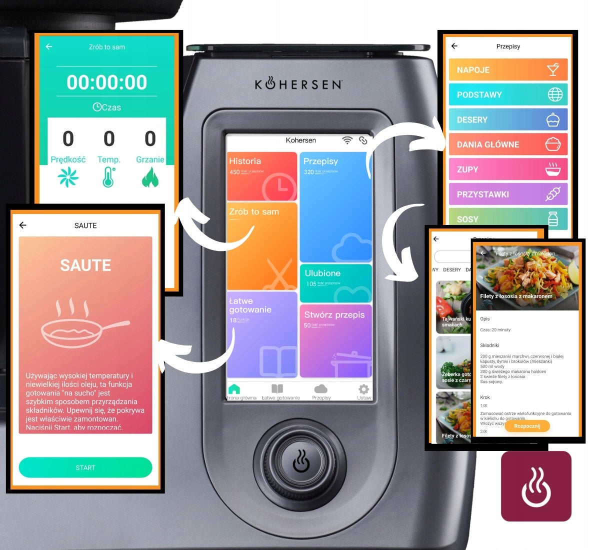 Multifunctional cooking robot FREE RECIPES Kohersen CY021 WiFi Manufacturer code 71948