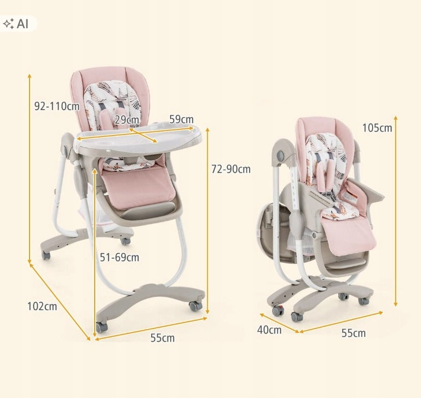 Multifunctional high chair adjustable Packaging status original