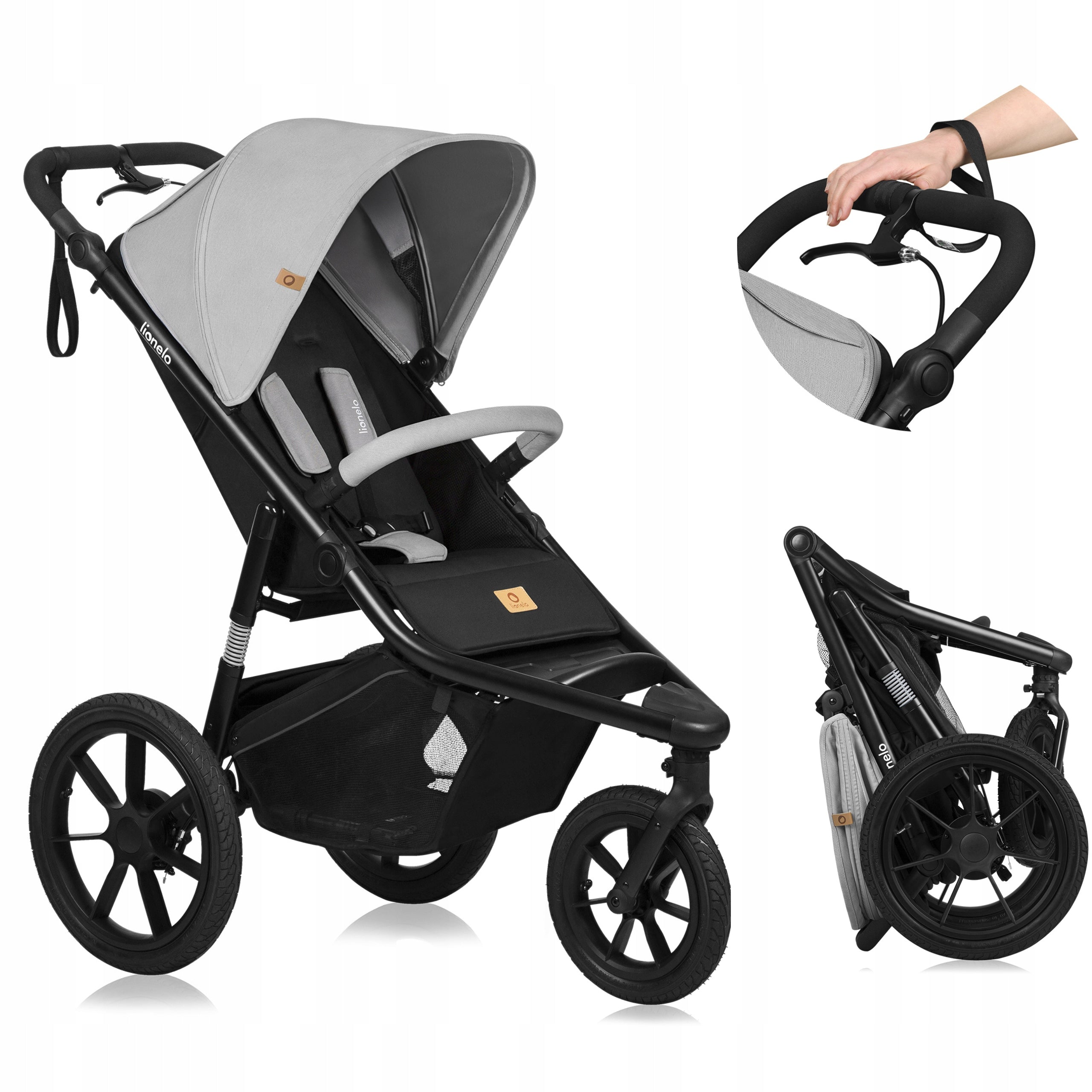 Multifunctional trolley 2in1 running Lionelo LO-AZURA GREY STONE