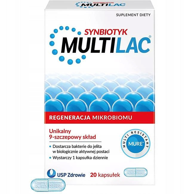 Multilac synbiotic probiotic + prebiotic 20 capsules