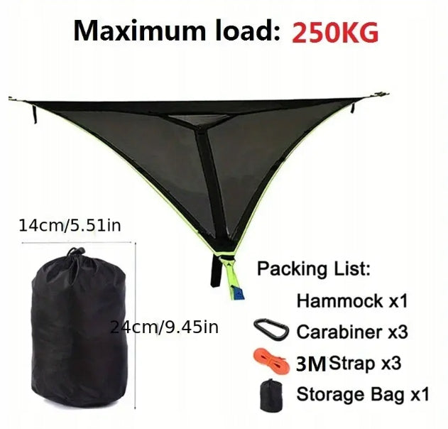 Multiplayer LARGE triangular hammock camping trekking garden BLACK 280x280x280 Manufacturer no brand
