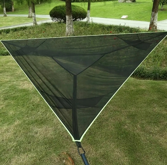 Multiplayer LARGE triangular hammock camping trekking garden BLACK 280x280x280 Total length 280 cm