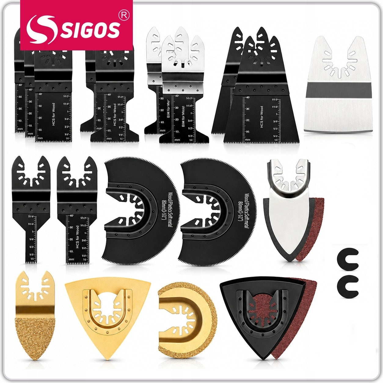 Multitool 23 Saw Blades Set XXL HCS BIM for Wood Metal Concrete Tiles Packaging status original