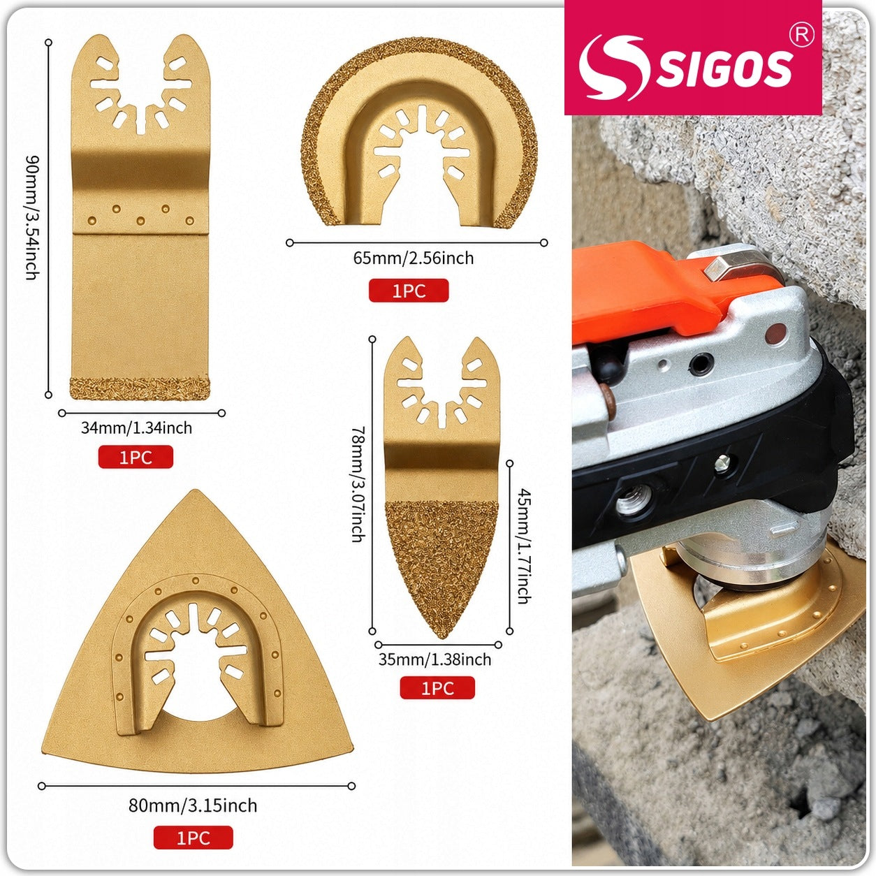 Multitool Diamond Saw Blades 4 Pcs For Concrete Fug Tiles Tool Packaging status original