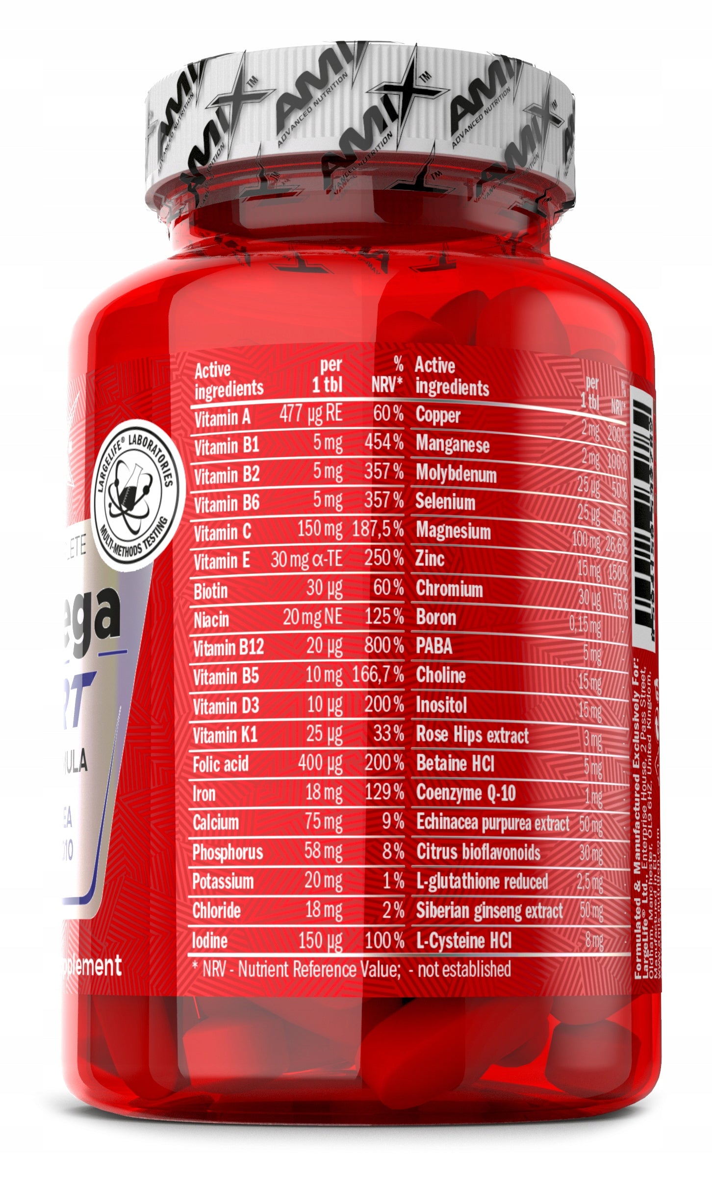 Multivitamin mineral vitamin set 40 ingredients 60 days 1 tablet Packaging status original