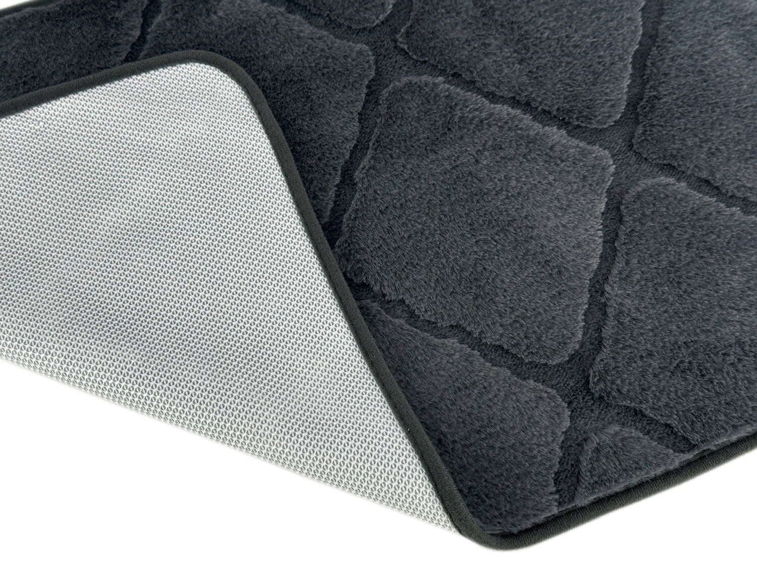 Muna Dark Grey Bathroom Rugs Anti-slip Rugs Set of 3 Packaging status original