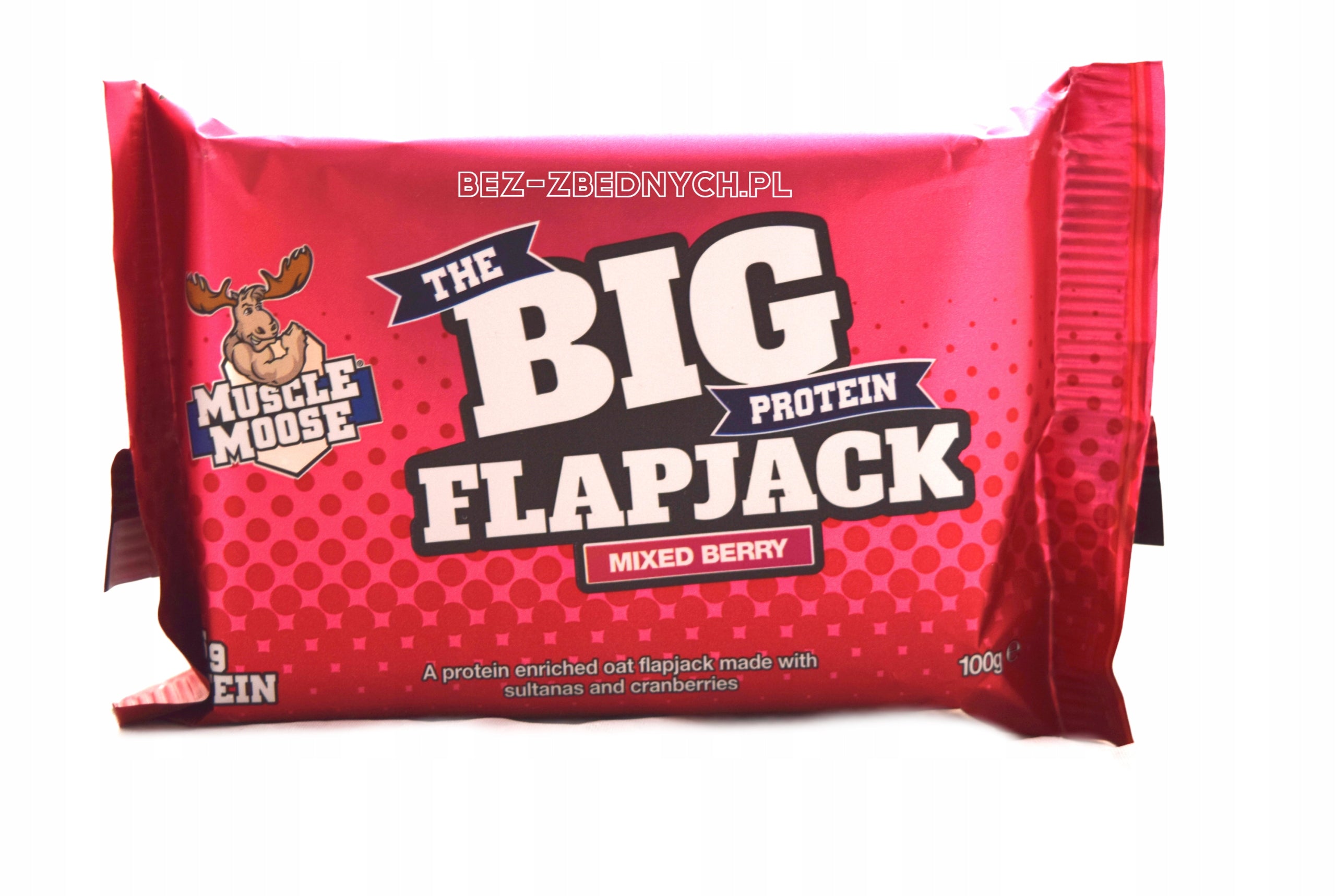 Muscle Moose Big Protein Flapjack 100g OAT CAKE MIXED BERRY BAR
