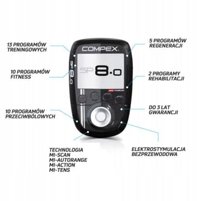 Muscle electrostimulator Compex SP 8.0 regeneration full set Kind electrical muscle stimulator
