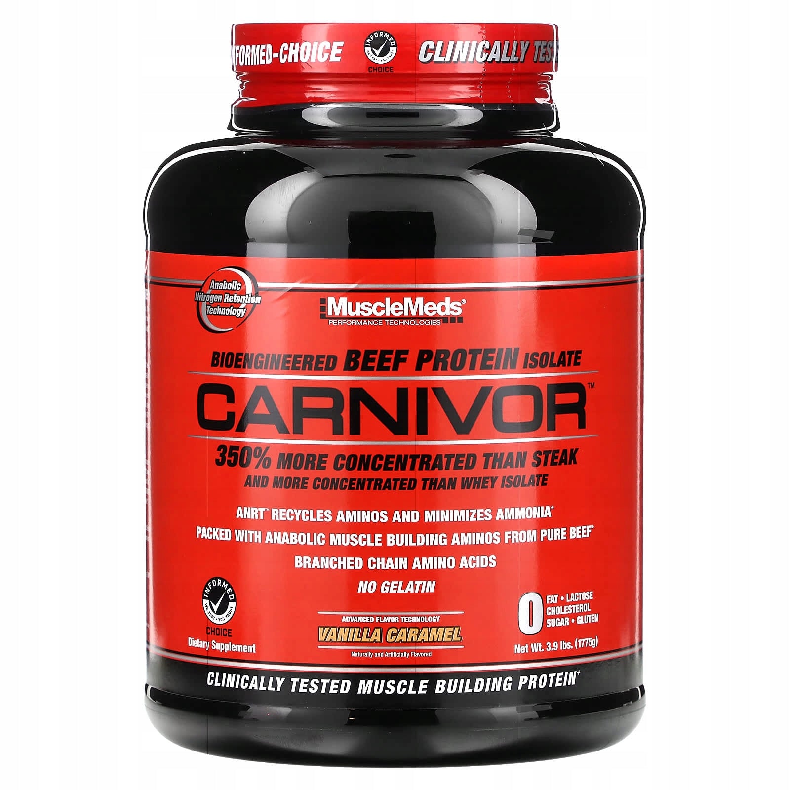 MuscleMeds, Carnivor, bioengineering beef protein isolate, vanilla with penalties