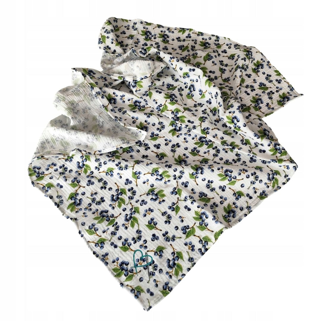 Muslin Diaper 100x70 cm Swaddle Double Gauze Forest Berries