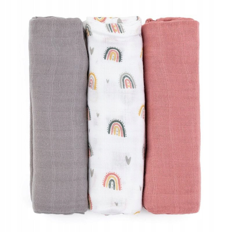 Muslin Diaper Petite&Mars Moussy Rose Rainbows EAN (GTIN) 8596202005889