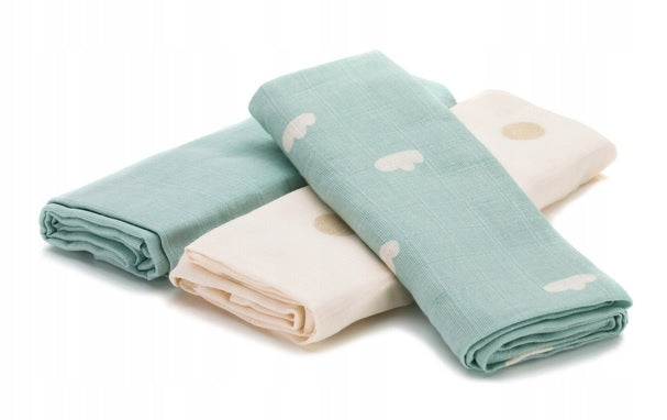 Muslin Diapers Bamboo/Cotton 3pcs Blue FilliKid